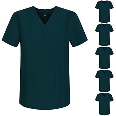 MISEMIYA Pack de 6 unités Casaca sanitaire unisexe médicale infirmière uniforme sanitaire, Vert 68, M MISEMIYA Pack de 6 unités Casaca sanitaire unisexe médicale infirmière uniforme sanitaire, Vert 68, M