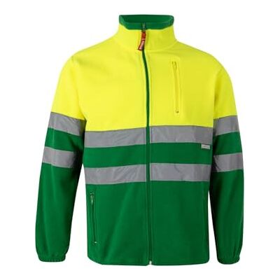 VELILLA 183 Veste polaire bicolore haute visibilité, jaune fluo/vert, taille L, Vert herbe et jaune fluo, L VELILLA 183 Veste polaire bicolore haute visibilité, jaune fluo/vert, taille L, Vert herbe et jaune fluo, L