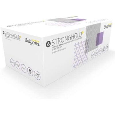 UNIGLOVES Stronghold+ Lot de 100 gants en nitrile non poudrés Violet Taille XL UNIGLOVES Stronghold+ Lot de 100 gants en nitrile non poudrés Violet Taille XL