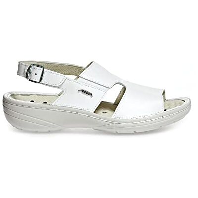 Abeba Chaussures de travail pour femme 6872 en cuir noir antistatique antidérapant CE EN ISO 20347:2012 A E SRB, blanc, 43 EU Abeba Chaussures de travail pour femme 6872 en cuir noir antistatique antidérapant CE EN ISO 20347:2012 A E SRB, blanc, 43 EU