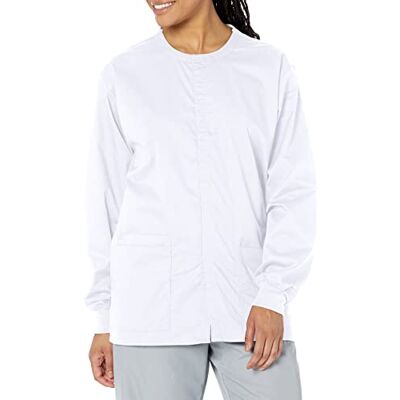 WonderWink 800AWHITLG Wonder Work Veste Unisexe avec Boutons-Pression Blanc Taille L WonderWink 800AWHITLG Wonder Work Veste Unisexe avec Boutons-Pression Blanc Taille L