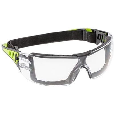 Högert Technik Lunettes de protection LOTZEN transparent/vert/uniformes lunettes de protection UV anti-rayures pour l'industrie et le commerce/bande élastique/construction Högert Technik Lunettes de protection LOTZEN transparent/vert/uniformes lunettes de protection UV anti-rayures pour l'industrie et le commerce/bande élastique/construction