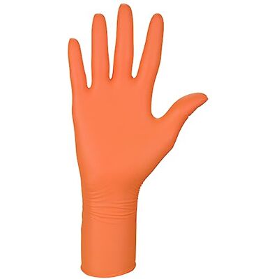 GIMA Nitrylex Gants nitrile d'examen et de protection, jetables, non stériles, non poudrés, grands, couleur orange, 21823 GIMA Nitrylex Gants nitrile d'examen et de protection, jetables, non stériles, non poudrés, grands, couleur orange, 21823