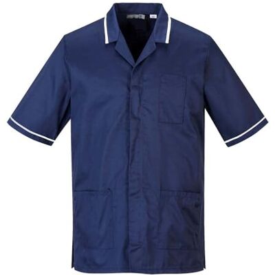 Portwest C820 Tunique Médicale Lavable en Machine à 60°C Soufflet D'aisance Marine, XL, UPF 50+, Tissu Sergé Résistant, Deux Poches Plaquées, Braguette Zip Caché, 3 Poches, Tenue Exceptionnelle Portwest C820 Tunique Médicale Lavable en Machine à 60°C Soufflet D'aisance Marine, XL, UPF 50+, Tissu Sergé Résistant, Deux Poches Plaquées, Braguette Zip Caché, 3 Poches, Tenue Exceptionnelle
