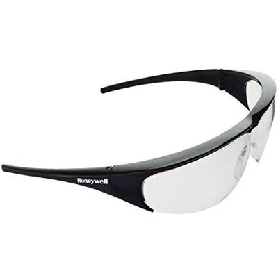 Honeywell Lunettes de sécurité 1000001 Millennia, monture noire avec lentille en polycarbonate transparent résistant aux rayures, support flexible ajustable et déchirable, coupe équilibrée (1 pièce) Honeywell Lunettes de sécurité 1000001 Millennia, monture noire avec lentille en polycarbonate transparent résistant aux rayures, support flexible ajustable et déchirable, coupe équilibrée (1 pièce)