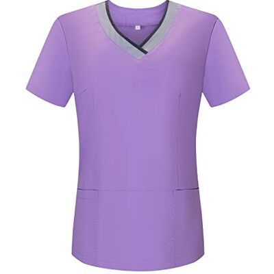 MISEMIYA VÊTEMENTS DE Travail Elastique Femme Manches Courtes Uniforme Clinique HÔSPITAL Nettoyage- Ref.G718, Lilas, XS MISEMIYA VÊTEMENTS DE Travail Elastique Femme Manches Courtes Uniforme Clinique HÔSPITAL Nettoyage- Ref.G718, Lilas, XS