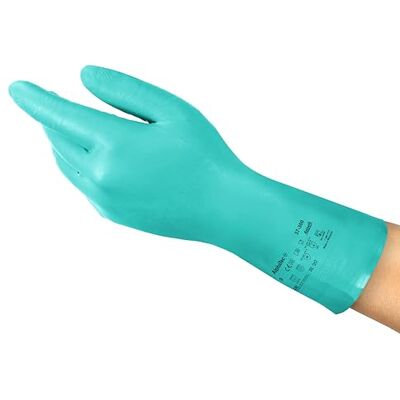 Ansell AlphaTec 37-300 Gants de Travail en Nitrile, Longs et Réutilisables, Résistance Chimique et Contact Alimentaire, Protection Professionnelle Multiusage, Vert, Taille L (12 Paires) Ansell AlphaTec 37-300 Gants de Travail en Nitrile, Longs et Réutilisables, Résistance Chimique et Contact Alimentaire, Protection Professionnelle Multiusage, Vert, Taille L (12 Paires)