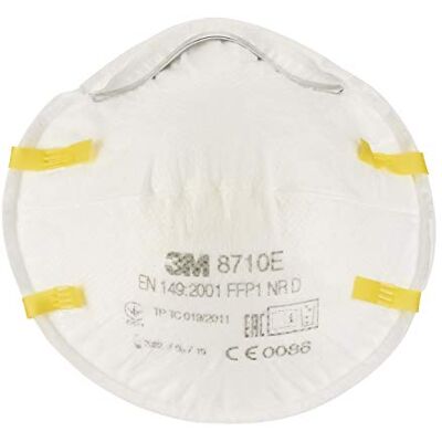3M 8710 Lot de 3 Masques respiratoires filtrant coque sans soupape contre particules inerte, Certifié EN sécurité 3M 8710 Lot de 3 Masques respiratoires filtrant coque sans soupape contre particules inerte, Certifié EN sécurité
