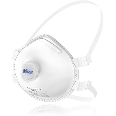 Dräger X-plore 1330V FFP3 Lot de 5 masques respiratoires jetables Avec valve, pour poussières toxiques, fumées, agents pathogènes et aérosols Taille M/L Dräger X-plore 1330V FFP3 Lot de 5 masques respiratoires jetables Avec valve, pour poussières toxiques, fumées, agents pathogènes et aérosols Taille M/L