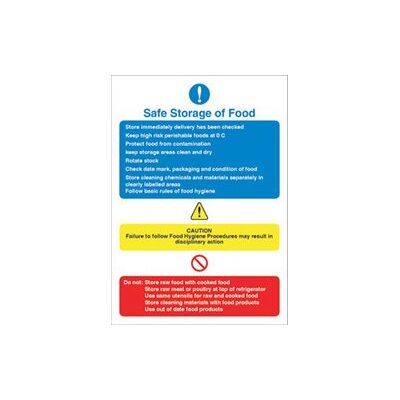 SECO Panneau « Safe Storage of Food », 150 mm x 200 mm – Autocollant en vinyle SECO Panneau « Safe Storage of Food », 150 mm x 200 mm – Autocollant en vinyle
