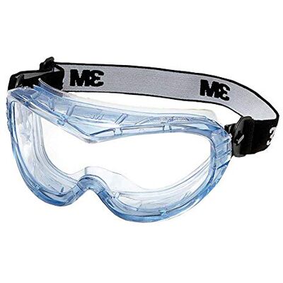 3M Lunettes-masque de sécurité Fahrenheit Spécialement conçues pour les applications chimiques Protection anti-buée 1 pièce Bleu/Transparent 3M Lunettes-masque de sécurité Fahrenheit Spécialement conçues pour les applications chimiques Protection anti-buée 1 pièce Bleu/Transparent