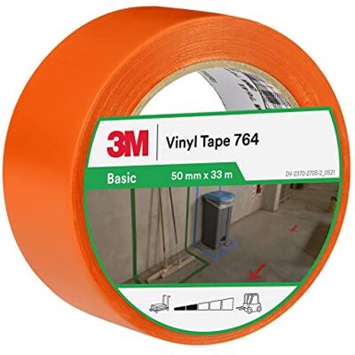 3M Ruban adhésif vinyle 764 usage général, orange, 50 mm x 33 m 3M Ruban adhésif vinyle 764 usage général, orange, 50 mm x 33 m