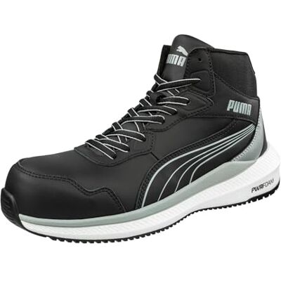 PUMA Safety Zoom Black MID S3S ESD FO HRO SR Chaussures de sécurité légères antidérapantes sans métal Embout en fibre de verre Chaussures de travail, Noir , 44 EU PUMA Safety Zoom Black MID S3S ESD FO HRO SR Chaussures de sécurité légères antidérapantes sans métal Embout en fibre de verre Chaussures de travail, Noir , 44 EU