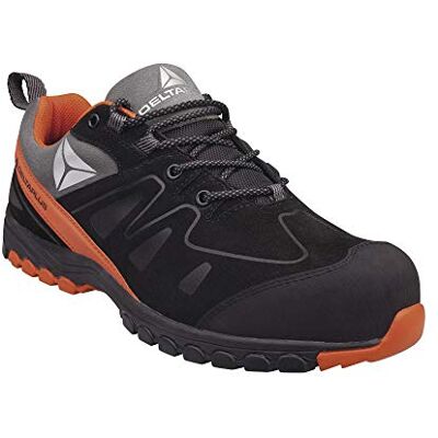 Deltaplus Delta PLus Chaussure Basse Croute Velours S3 HRO SRC Noir/Orange, Noir, 40 EU Deltaplus Delta PLus Chaussure Basse Croute Velours S3 HRO SRC Noir/Orange, Noir, 40 EU