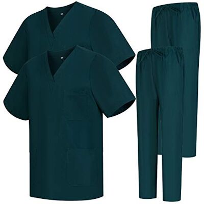 MISEMIYA Pack * 2 Pcs Ensemble Uniformes Unisexe Blouse Uniforme Médical avec Haut et Pantalon 2-6801-6802 MISEMIYA Pack * 2 Pcs Ensemble Uniformes Unisexe Blouse Uniforme Médical avec Haut et Pantalon 2-6801-6802