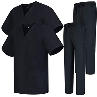 MISEMIYA Pack * 2 Pcs Ensemble Uniformes Unisexe Blouse Uniforme Médical avec Haut et Pantalon 2-6801-6802 MISEMIYA Pack * 2 Pcs Ensemble Uniformes Unisexe Blouse Uniforme Médical avec Haut et Pantalon 2-6801-6802