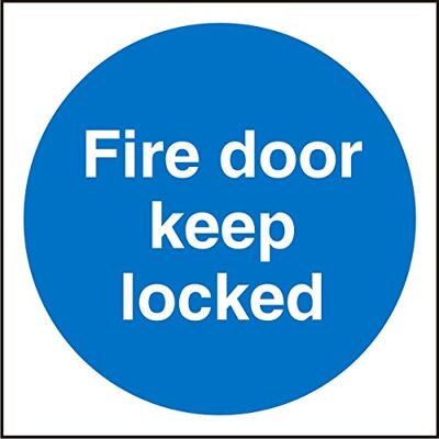 SECO Panneau autocollant en vinyle Fire Door Keep Locked 100 mm x 100 mm SECO Panneau autocollant en vinyle Fire Door Keep Locked 100 mm x 100 mm