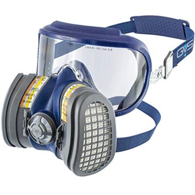 GVS Filter Technology SPR584 Masque Elipse Integra avec filtres ABE1P3 pour gaz et poussières organiques, inorganiques et chimiques, M/L Bleu GVS Filter Technology SPR584 Masque Elipse Integra avec filtres ABE1P3 pour gaz et poussières organiques, inorganiques et chimiques, M/L Bleu