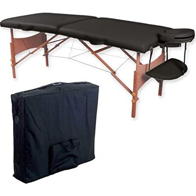 GIMA 44000 Lit de massage en bois 2 sections, noir GIMA 44000 Lit de massage en bois 2 sections, noir