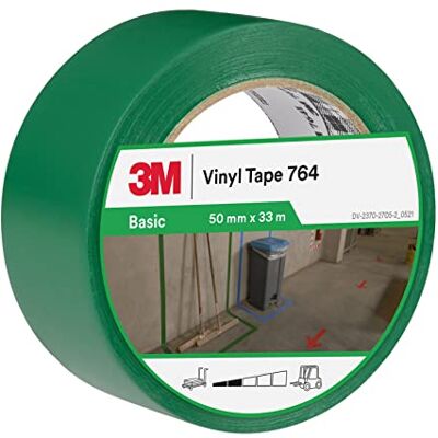 3M Ruban adhésif vinyle 764 usage général, vert, 50 mm x 33 m 3M Ruban adhésif vinyle 764 usage général, vert, 50 mm x 33 m