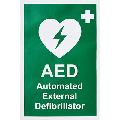 SECO AED Panneau de défibrillateur externe automatisé en vinyle 200 x 300 mm SECO AED Panneau de défibrillateur externe automatisé en vinyle 200 x 300 mm