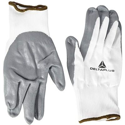 Deltaplus VV722GR08 Gants en polyamide Paume en mousse nitrile Blanc/gris Taille 08 Deltaplus VV722GR08 Gants en polyamide Paume en mousse nitrile Blanc/gris Taille 08