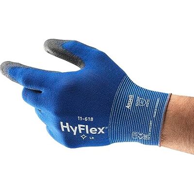 Ansell HyFlex 11-618 Gants de Travail Ultrafins, Enduction Polyuréthane Résistante à l'Abrasion, Protection Multiusage Haute Précision, Bricolage et Mécanique, Bleu, Taille XL (1 Paire) Ansell HyFlex 11-618 Gants de Travail Ultrafins, Enduction Polyuréthane Résistante à l'Abrasion, Protection Multiusage Haute Précision, Bricolage et Mécanique, Bleu, Taille XL (1 Paire)