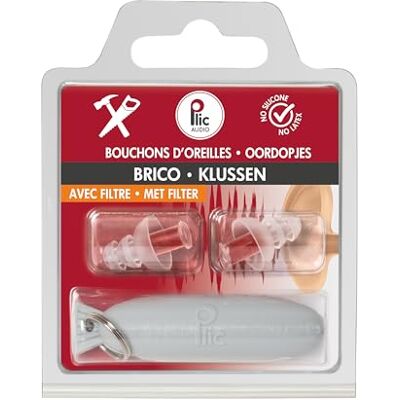 PLIC AUDIO Bouchons d'Oreilles Spécial Bricolage, Rouge PLIC AUDIO Bouchons d'Oreilles Spécial Bricolage, Rouge