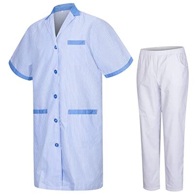 MISEMIYA Casaca Et PANTALON Sanitaires Unisexe Uniformes sanitaires MÉDICAUX REF-8178, Bleu ciel 22, S MISEMIYA Casaca Et PANTALON Sanitaires Unisexe Uniformes sanitaires MÉDICAUX REF-8178, Bleu ciel 22, S