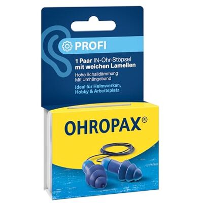 OHROPAX Paire de bouchons d'oreilles professionnels Protection auditive à lamelles douces Indice d'isolation acoustique SNR 29 dB Protection contre le bruit en cas de brèves agressions sonores OHROPAX Paire de bouchons d'oreilles professionnels Protection auditive à lamelles douces Indice d'isolation acoustique SNR 29 dB Protection contre le bruit en cas de brèves agressions sonores