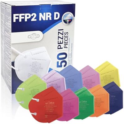 Rotoform Lot de 50 masques FFP2 colorés pliables sans valve FFP2 NR D Rotoform Lot de 50 masques FFP2 colorés pliables sans valve FFP2 NR D