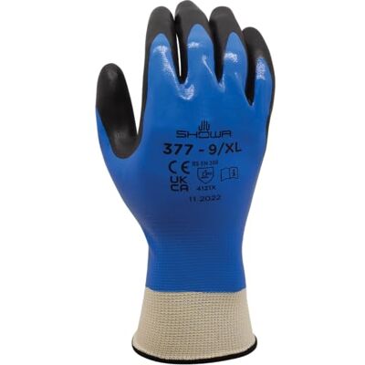 SHOWA 377 Gant de travail sans couture Coton imperméable PVC Usage général 9/XL SHOWA 377 Gant de travail sans couture Coton imperméable PVC Usage général 9/XL