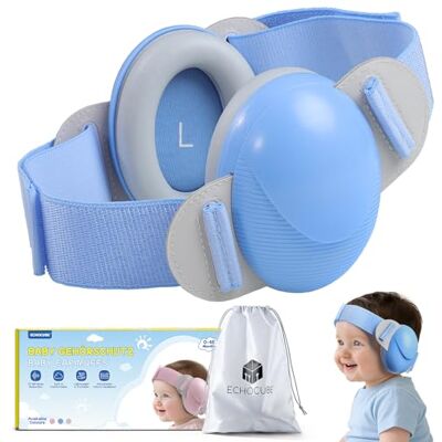 ECHOCUBE Casque Protection Auditive Bebe, Casque Anti Bébé 25 dB, Casque Antibruit Certifié CE et ANSI, Casque De Protection Auditive Portable et Confortable pour Les Tout-Petits De 0 à 48 Mois Bleu ECHOCUBE Casque Protection Auditive Bebe, Casque Anti Bébé 25 dB, Casque Antibruit Certifié CE et ANSI, Casque De Protection Auditive Portable et Confortable pour Les Tout-Petits De 0 à 48 Mois Bleu