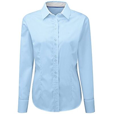 Alexandra Stc-nf84pb-26 Femme Chemise à manches longues, UNI, 100% coton, taille 26, Bleu pâle Alexandra Stc-nf84pb-26 Femme Chemise à manches longues, UNI, 100% coton, taille 26, Bleu pâle