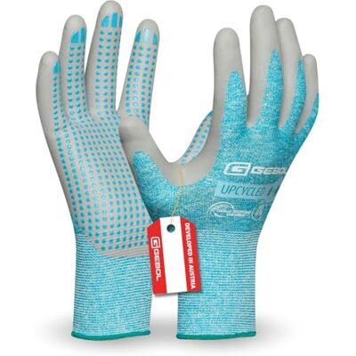 Gebol Upcycled Touch Taille S (taille 7) Gants de travail durables avec fonction tactile Revêtement nitrile avec picots antidérapants Pour femme Turquoise 1 paire Gebol Upcycled Touch Taille S (taille 7) Gants de travail durables avec fonction tactile Revêtement nitrile avec picots antidérapants Pour femme Turquoise 1 paire