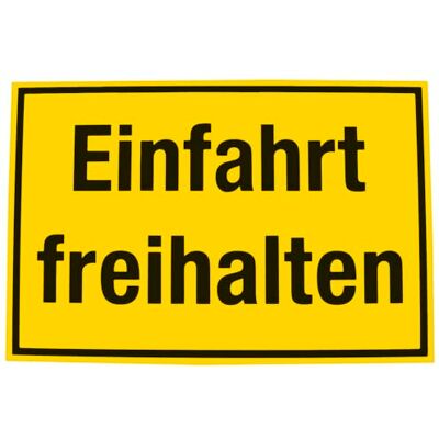 Alpertec Panneau « Einfahrt freihalten » jaune/noir Alpertec Panneau « Einfahrt freihalten » jaune/noir