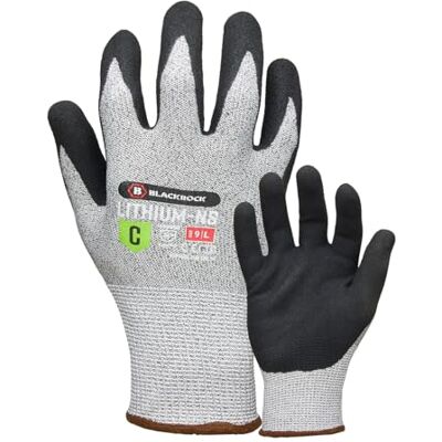 Black rock Blackrock Lithium-NS Gants de travail enduits de nitrile sablé, pour homme et femme, niveau C, résistants aux coupures, protection anti-crevaison, adhérence constructeur, mécanicien, entrepôt – Taille Black rock Blackrock Lithium-NS Gants de travail enduits de nitrile sablé, pour homme et femme, niveau C, résistants aux coupures, protection anti-crevaison, adhérence constructeur, mécanicien, entrepôt – Taille