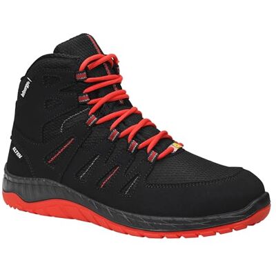 ELTEN Chaussures de sécurité Maddox Noir-Rouge Mid ESD S3, Homme, Textile, Embout Acier, léger, Sportif, Noir/Rouge, Pointure : 45 ELTEN Chaussures de sécurité Maddox Noir-Rouge Mid ESD S3, Homme, Textile, Embout Acier, léger, Sportif, Noir/Rouge, Pointure : 45