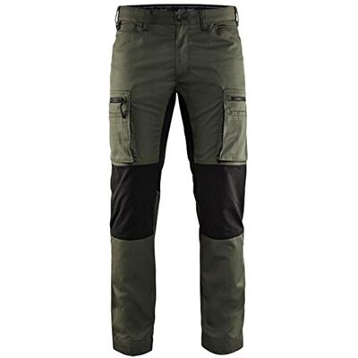 BLÅKLÄDER Blaklader 14591845 Service Pantalon Stretch, Armée verte/noire, taille C54 BLÅKLÄDER Blaklader 14591845 Service Pantalon Stretch, Armée verte/noire, taille C54