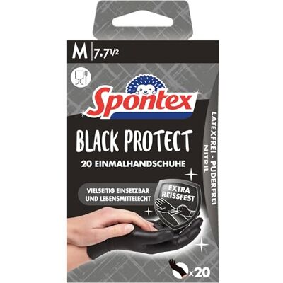 Spontex Black Protect – Extra indéchirable en noir, taille M, 20 pièces Spontex Black Protect – Extra indéchirable en noir, taille M, 20 pièces