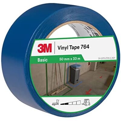 3M Ruban adhésif vinyle 764 usage général, bleu, 50 mm x 33 m 3M Ruban adhésif vinyle 764 usage général, bleu, 50 mm x 33 m