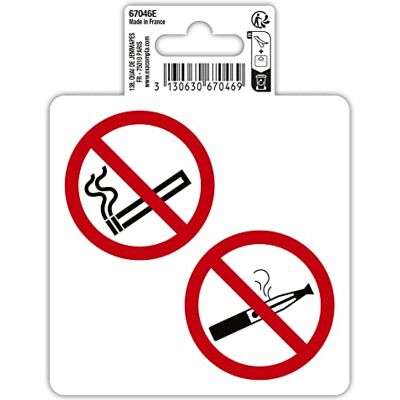 EXACOMPTA Réf. 67046E 2 pictogrammes adhésifs ronds Défense de fumer et de vapoter En vinyle PVC traité anti-dérapant et résistant aux UV Dimensions : 10 x 10 cm EXACOMPTA Réf. 67046E 2 pictogrammes adhésifs ronds Défense de fumer et de vapoter En vinyle PVC traité anti-dérapant et résistant aux UV Dimensions : 10 x 10 cm