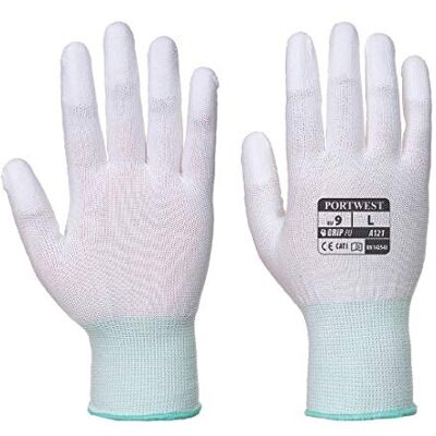 Portwest Gant doigts enduits PU, Couleur: Blanc, Taille: M, A121WHRM Portwest Gant doigts enduits PU, Couleur: Blanc, Taille: M, A121WHRM
