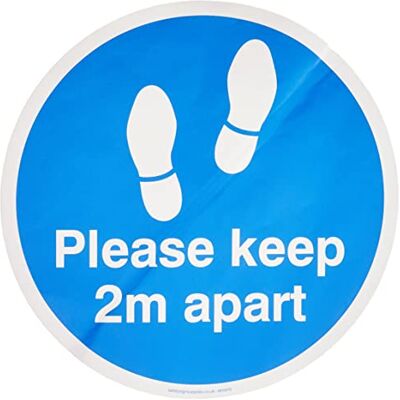Viking Panneau graphique en vinyle avec inscription « Please keep 2m apart floor ». Viking Panneau graphique en vinyle avec inscription « Please keep 2m apart floor ».