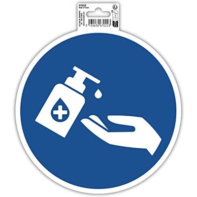 EXACOMPTA Réf. 67022E 1 panneau rond autocollant GEL MAIN OBLIGATOIRE Stop Covid En PVC traité anti-dérapant et résistant aux UV Diamètre du panneau : 20 cm Coloris bleu EXACOMPTA Réf. 67022E 1 panneau rond autocollant GEL MAIN OBLIGATOIRE Stop Covid En PVC traité anti-dérapant et résistant aux UV Diamètre du panneau : 20 cm Coloris bleu