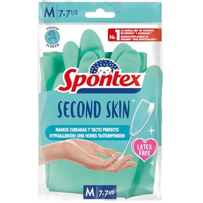 Spontex Second Skin Gants de ménage en nitrile sans latex avec technologie tactile Spontex Second Skin Gants de ménage en nitrile sans latex avec technologie tactile