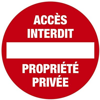 EXACOMPTA Réf. 67100E 1 panneau rond ACCÉS INTERDIT/PROPRIÉTÉ PRIVÉE En polypro traité anti-dérapant et résistant aux UV Diamètre du panneau : 30 cm coloris : rouge EXACOMPTA Réf. 67100E 1 panneau rond ACCÉS INTERDIT/PROPRIÉTÉ PRIVÉE En polypro traité anti-dérapant et résistant aux UV Diamètre du panneau : 30 cm coloris : rouge