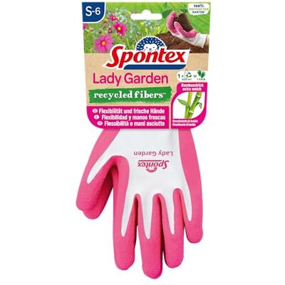 Spontex Lady Garden Gants de jardinage en viscose et fibres PET recyclées Grand confort Taille S 1 paire Couleur aléatoire Spontex Lady Garden Gants de jardinage en viscose et fibres PET recyclées Grand confort Taille S 1 paire Couleur aléatoire