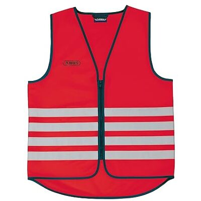 ABUS Gilet de sécurité Lumino Day Vest gilet de sécurité rouge pour une meilleure visibilité de jour et de nuit pour adultes avec fermeture éclair taille M ABUS Gilet de sécurité Lumino Day Vest gilet de sécurité rouge pour une meilleure visibilité de jour et de nuit pour adultes avec fermeture éclair taille M