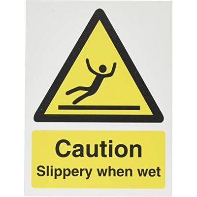 SECO Panneau « Caution Slippery When Wet », 150 mm x 200 mm – Plastique semi-rigide 1 mm SECO Panneau « Caution Slippery When Wet », 150 mm x 200 mm – Plastique semi-rigide 1 mm